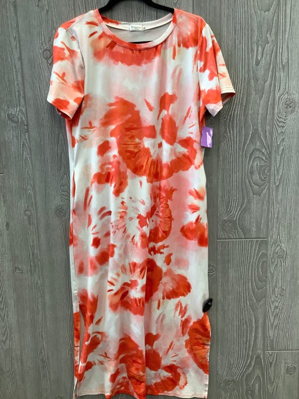 Orange Dress Casual Midi Clothes Mentor, Size M Supply