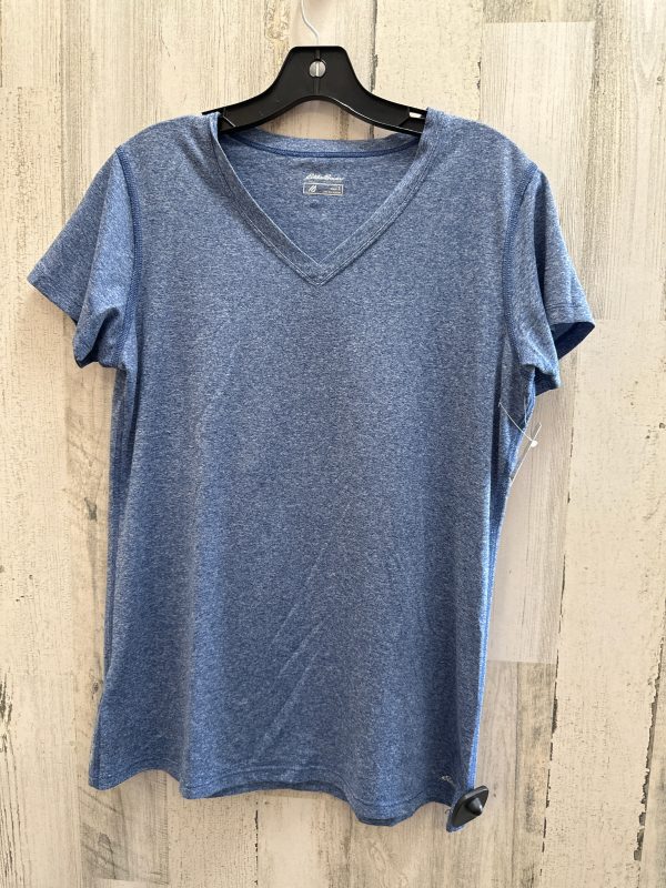 Blue Top Short Sleeve Basic Eddie Bauer, Size L For Cheap