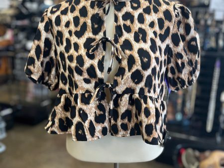 Animal Print Top Short Sleeve Clothes Mentor, Size M Online