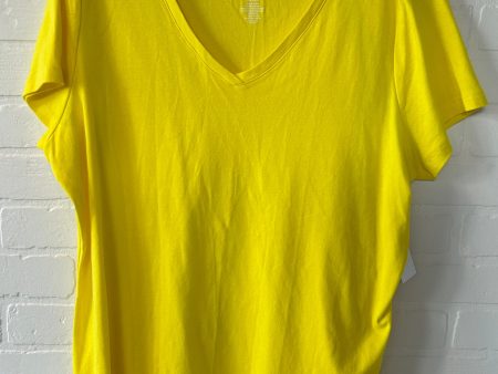 Yellow Top Short Sleeve Basic St Johns Bay, Size 2x Hot on Sale