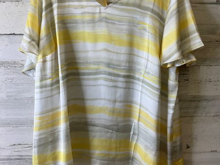 Yellow Top Short Sleeve Susan Graver, Size 2x Online Hot Sale