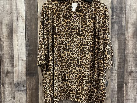 Animal Print Top Short Sleeve Chicos, Size M For Discount