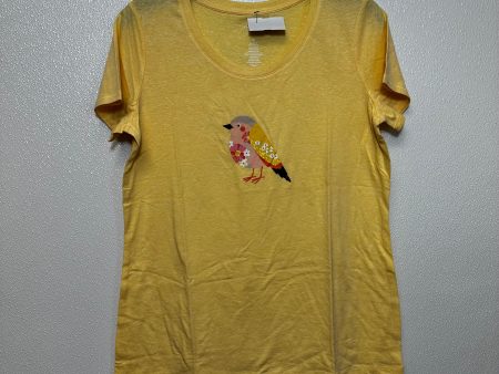 Yellow Top Short Sleeve Basic St Johns Bay O, Size M For Sale