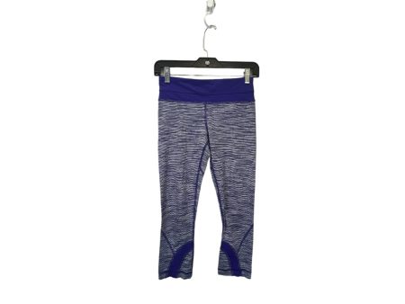 Purple & White Athletic Leggings Lululemon, Size 4 Hot on Sale