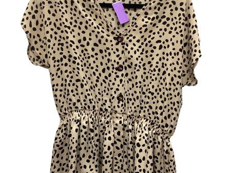 Animal Print Top Short Sleeve Clothes Mentor, Size L Supply