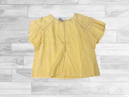 Yellow Top Short Sleeve Clothes Mentor, Size L Hot on Sale