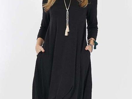 Zenana Premium Dress Short Long Sleeve Black Size Small Online now