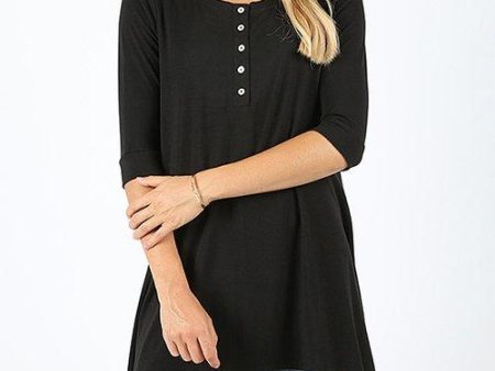 Zenana Tunic Long Sleeve Black Size Small Online